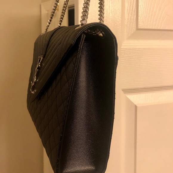 YSL ENVELOPE LARGE BAG IN MIX MATELASSÉ GRAIN - Picture 3 of 8